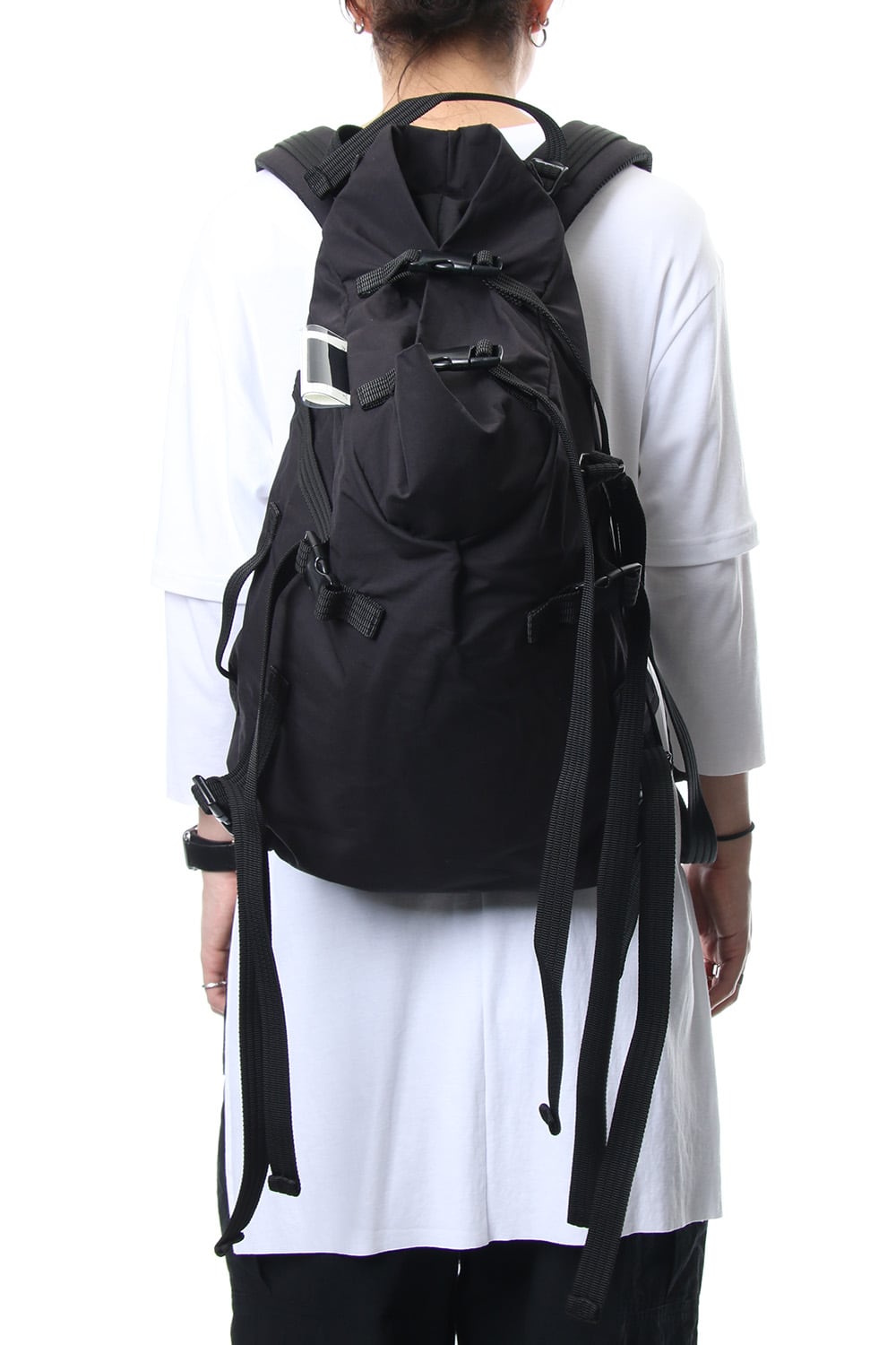 'Macromauro' Cotton Nylon Backpack Small Black 