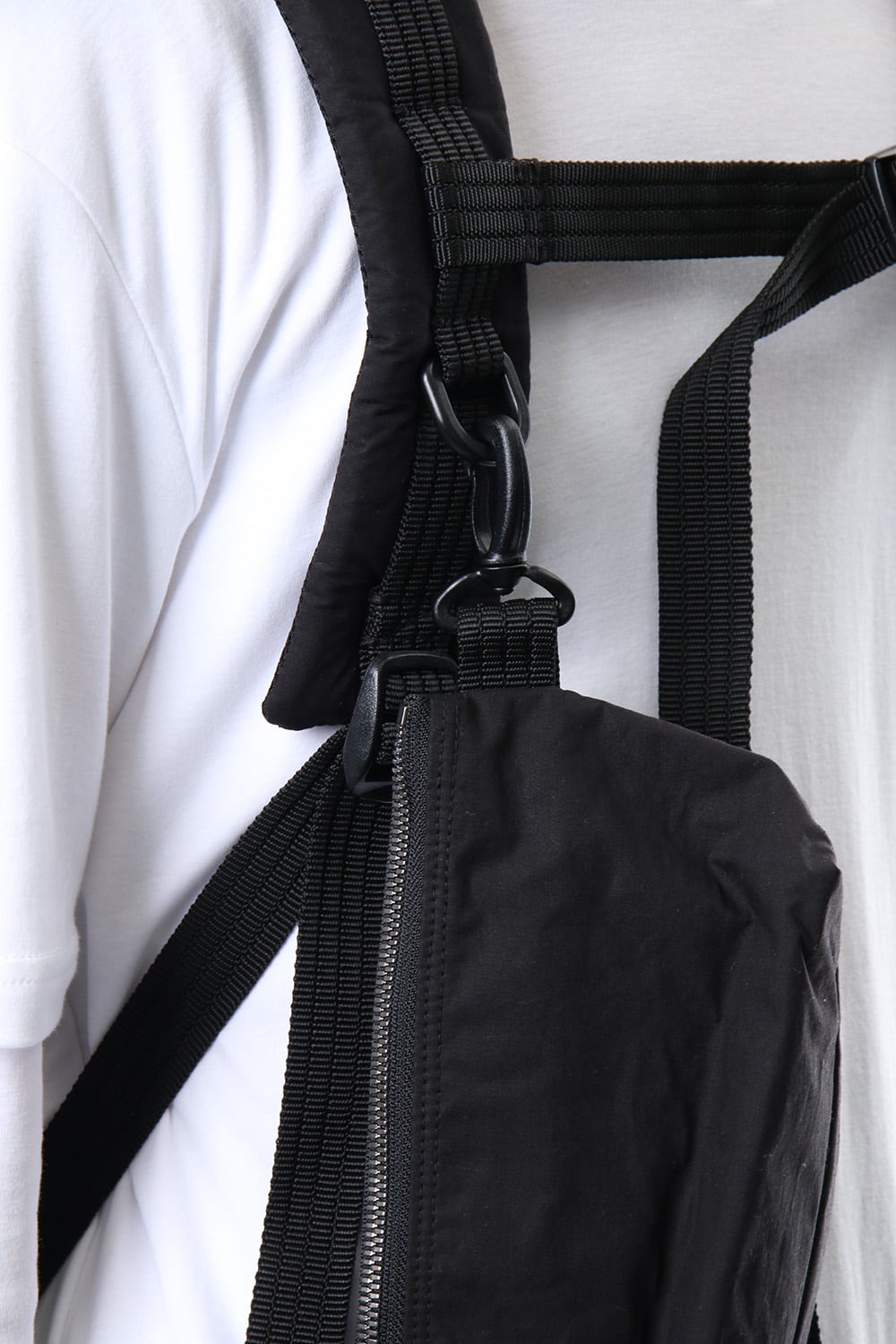 'Macromauro' Cotton Nylon Backpack Small Black 