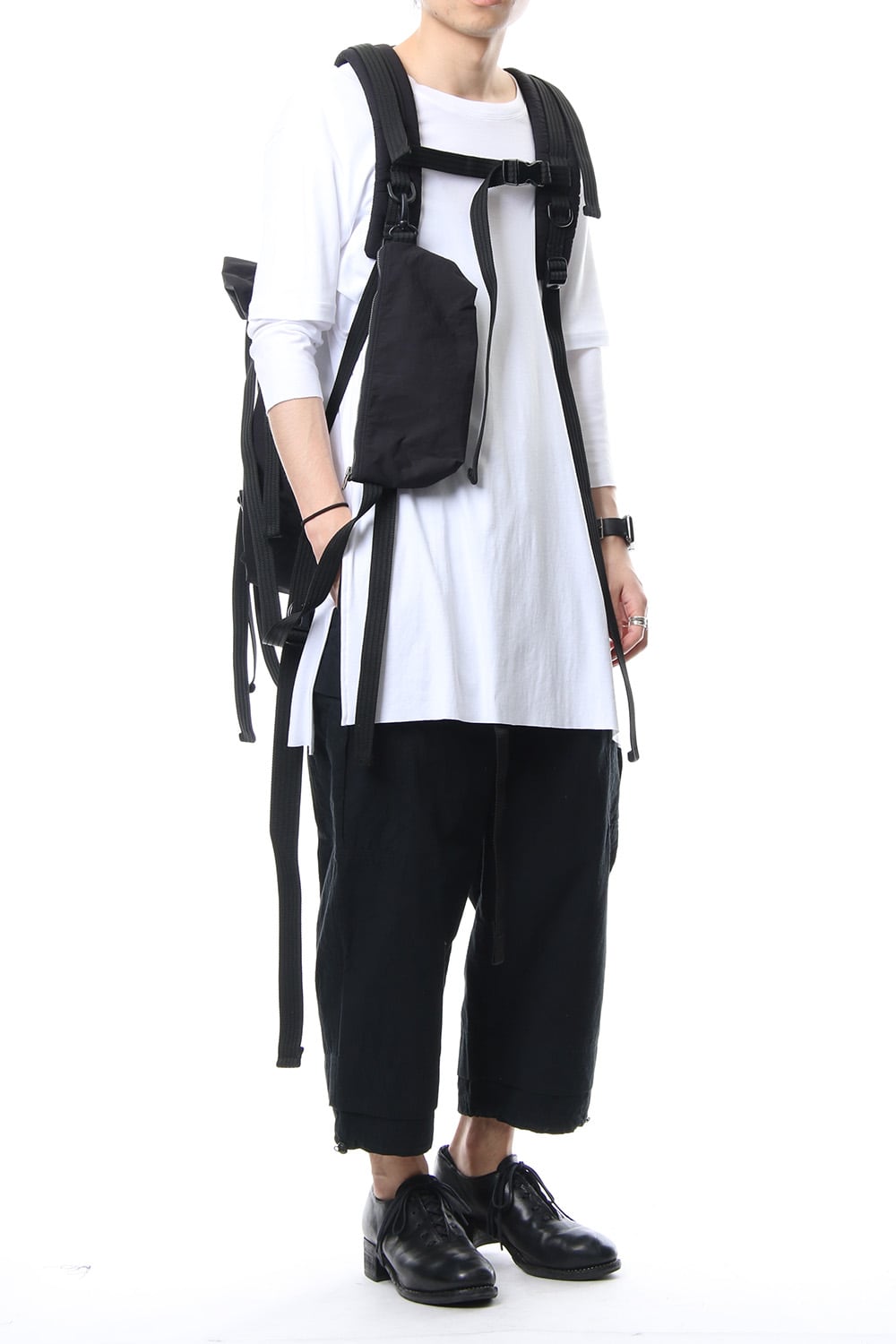 'Macromauro' cotton nylon backpack  Large Black