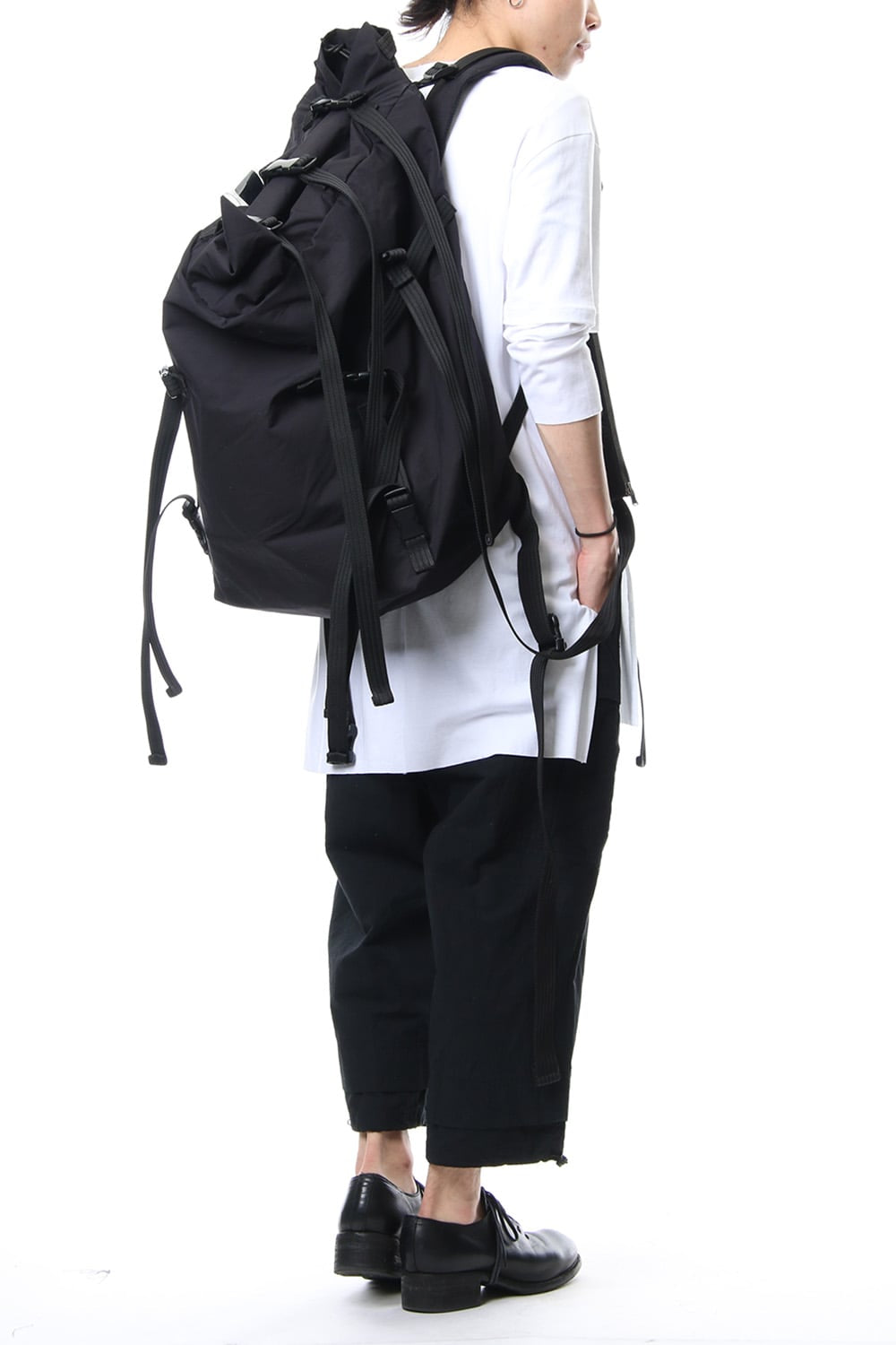 'Macromauro' cotton nylon backpack  Large Black