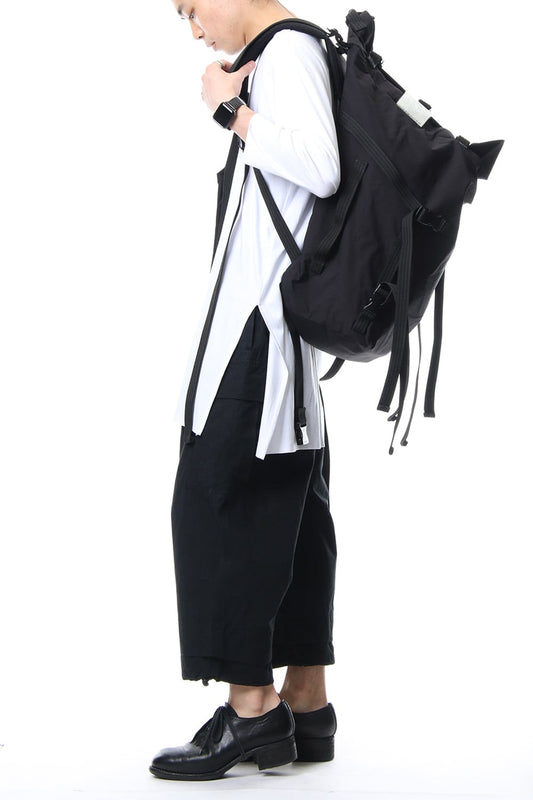 'Macromauro' cotton nylon backpack  Large Black