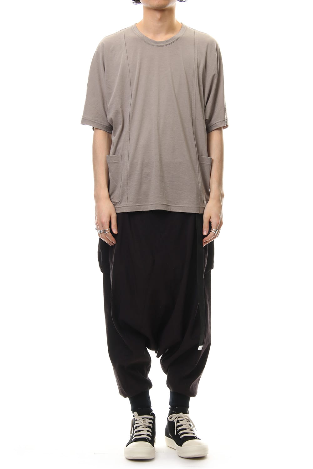 Saruel pants with belt Black