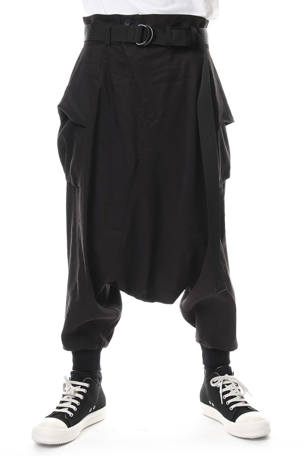 Saruel pants with belt Black