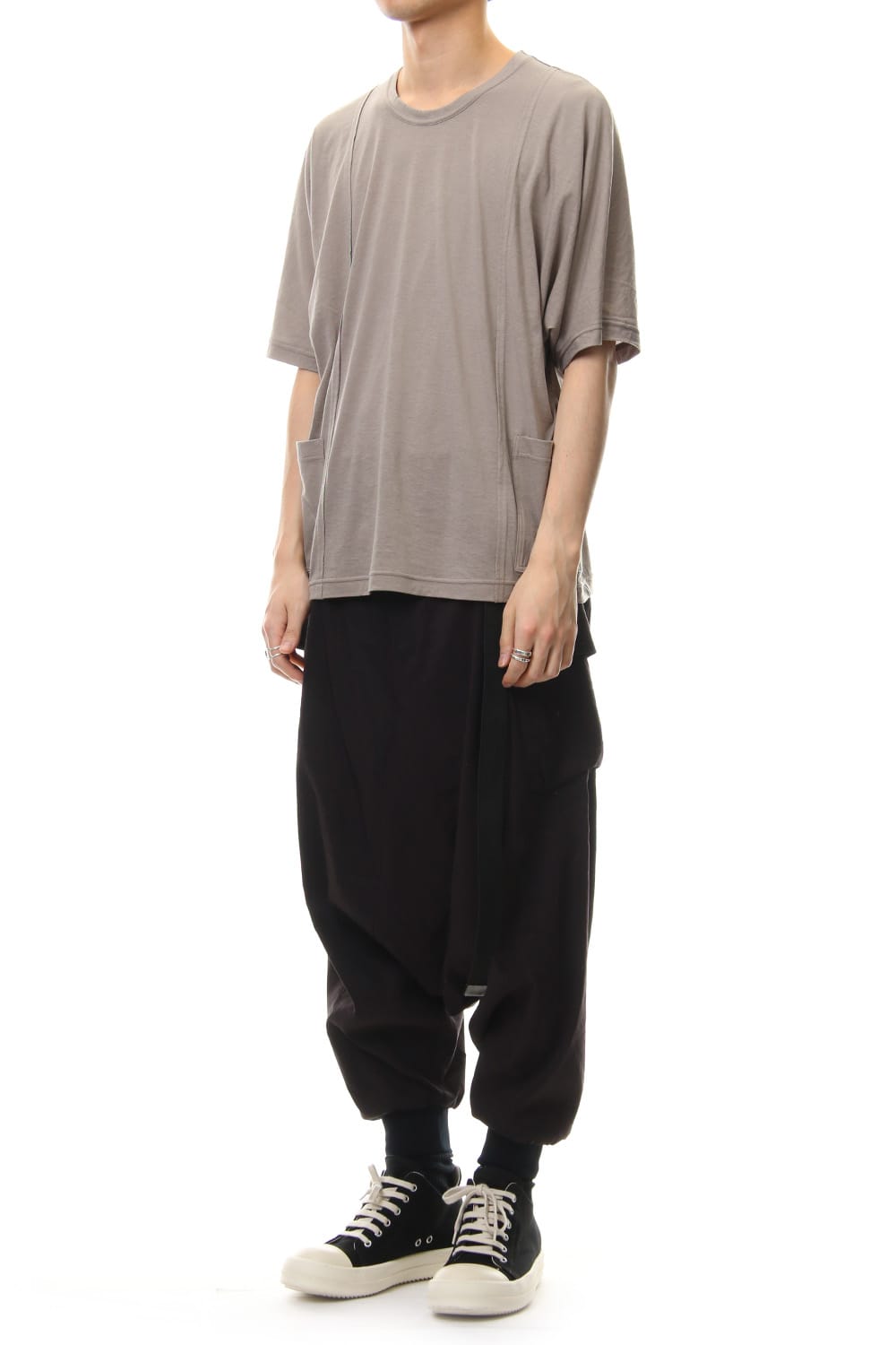 Saruel pants with belt Black