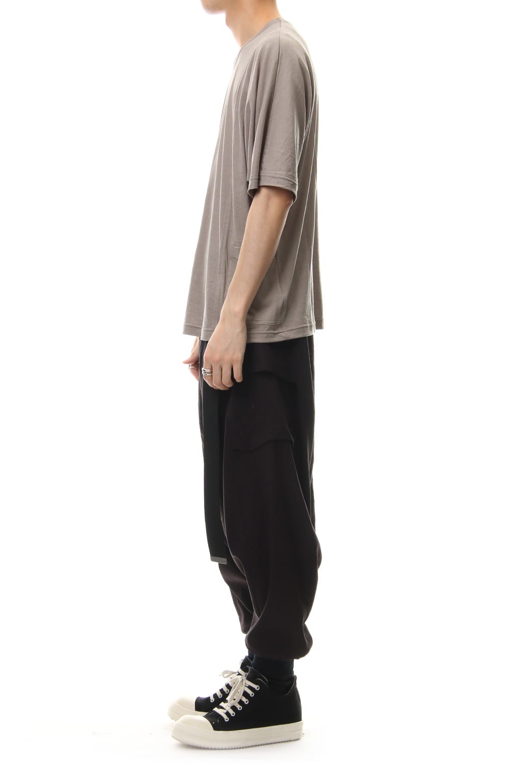 Saruel pants with belt Black