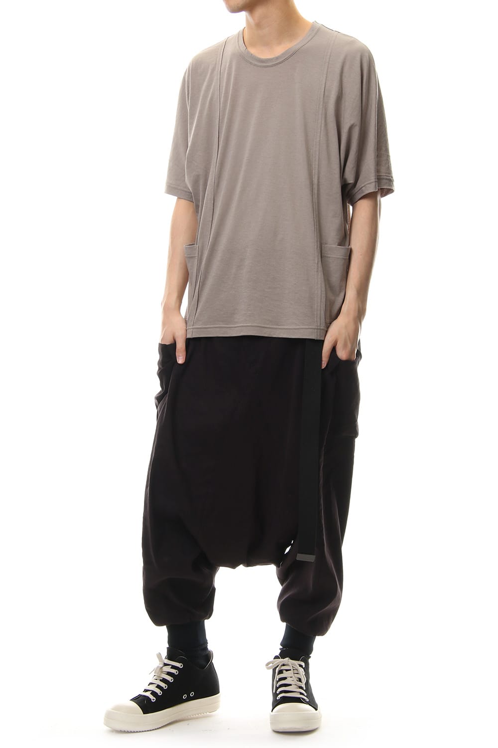 Saruel pants with belt Black