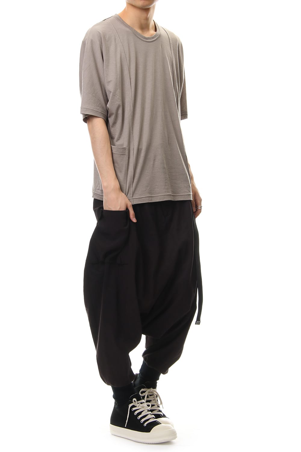 Saruel pants with belt Black