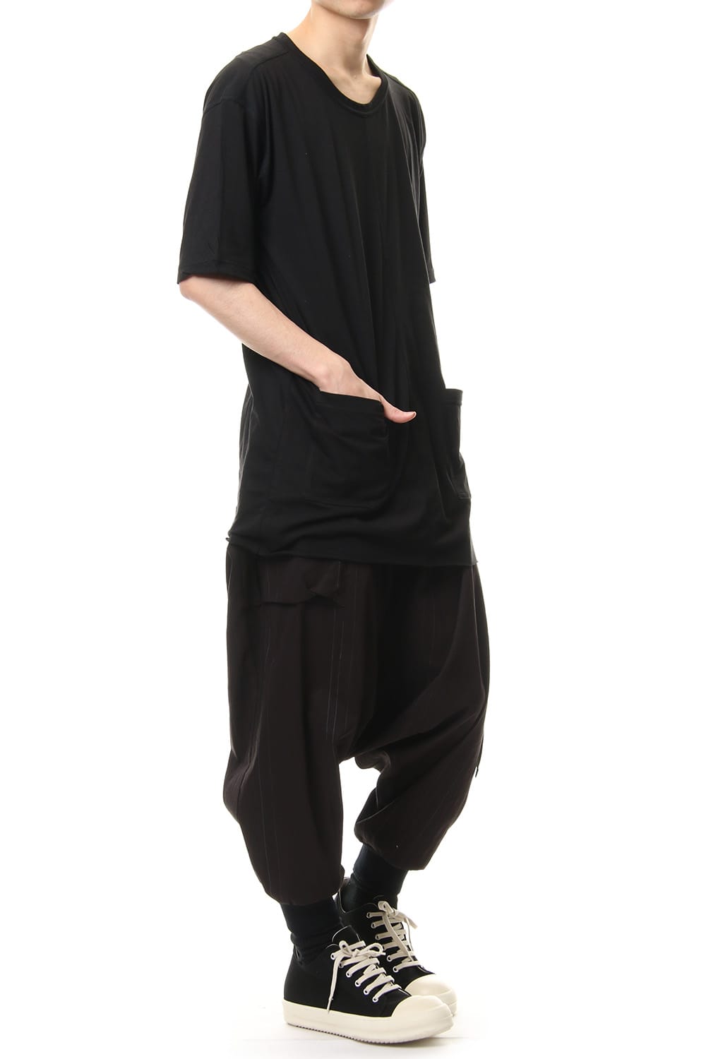 Saruel pants with belt Black Stripe