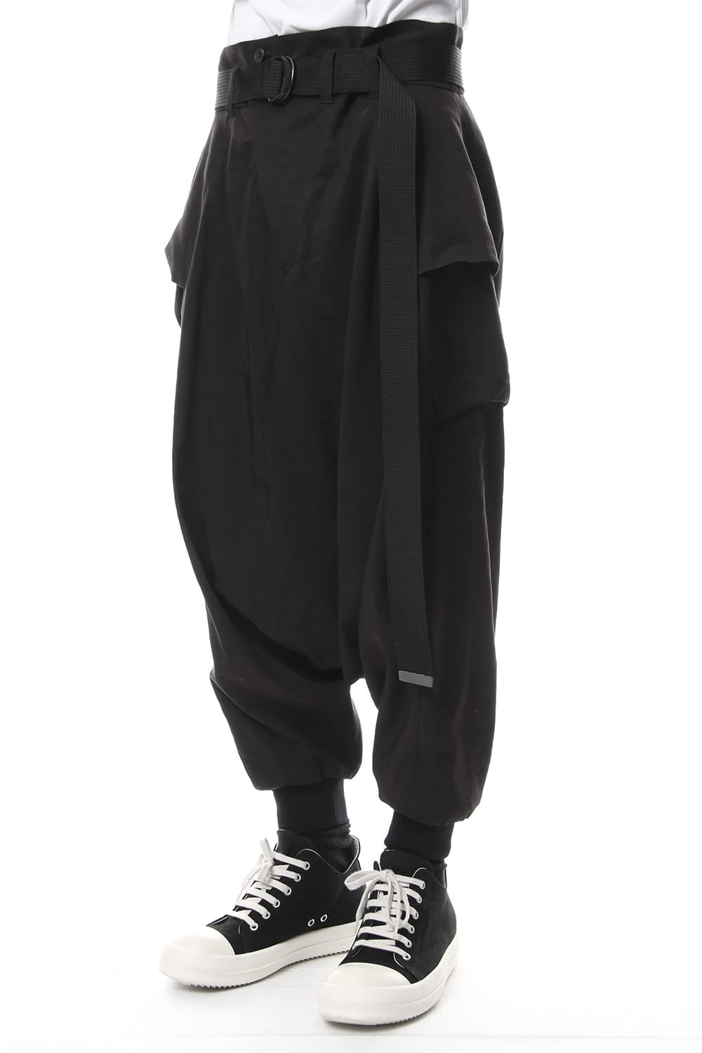 Saruel pants with belt Black