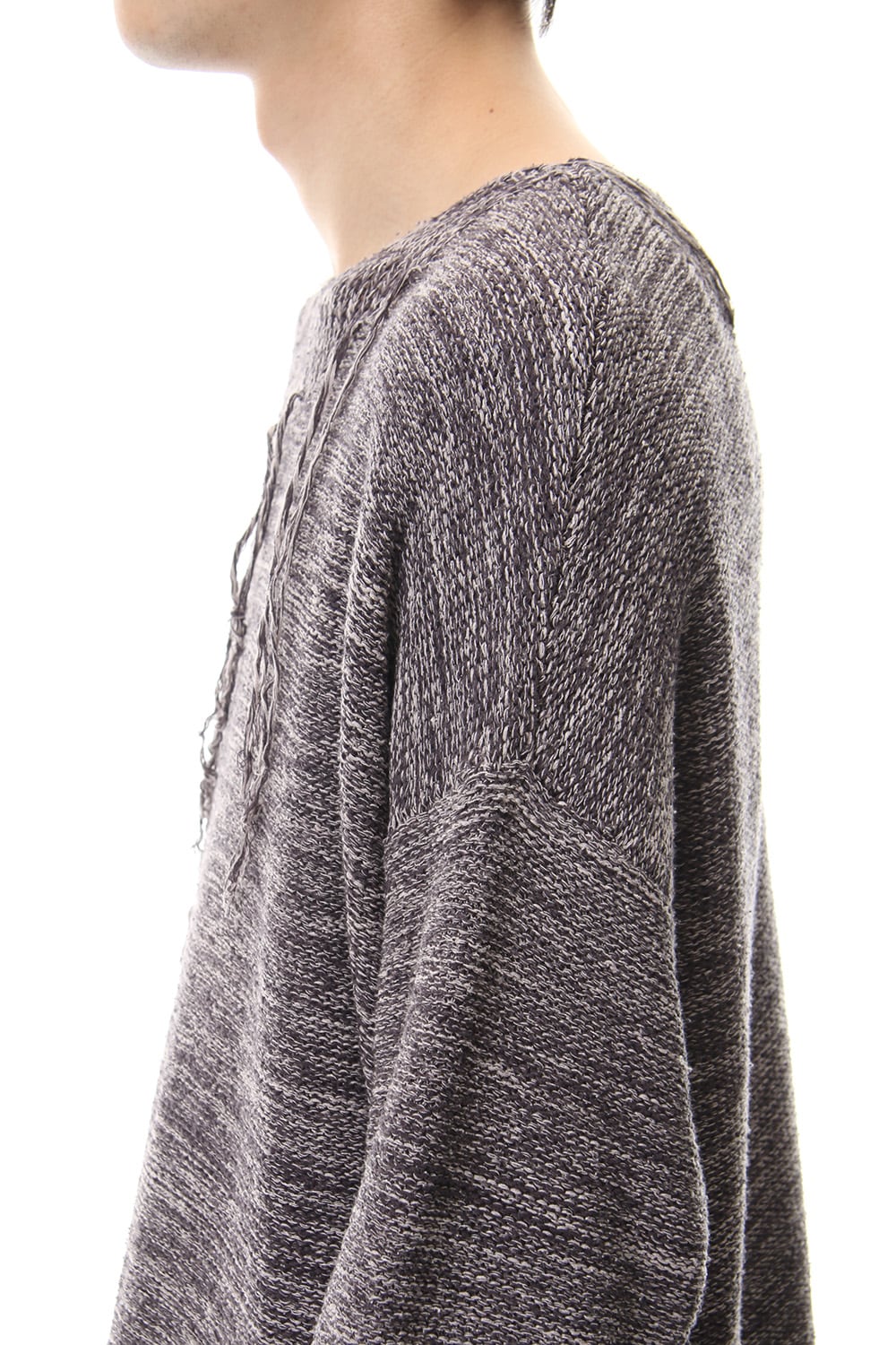Raw silk pullover Mix