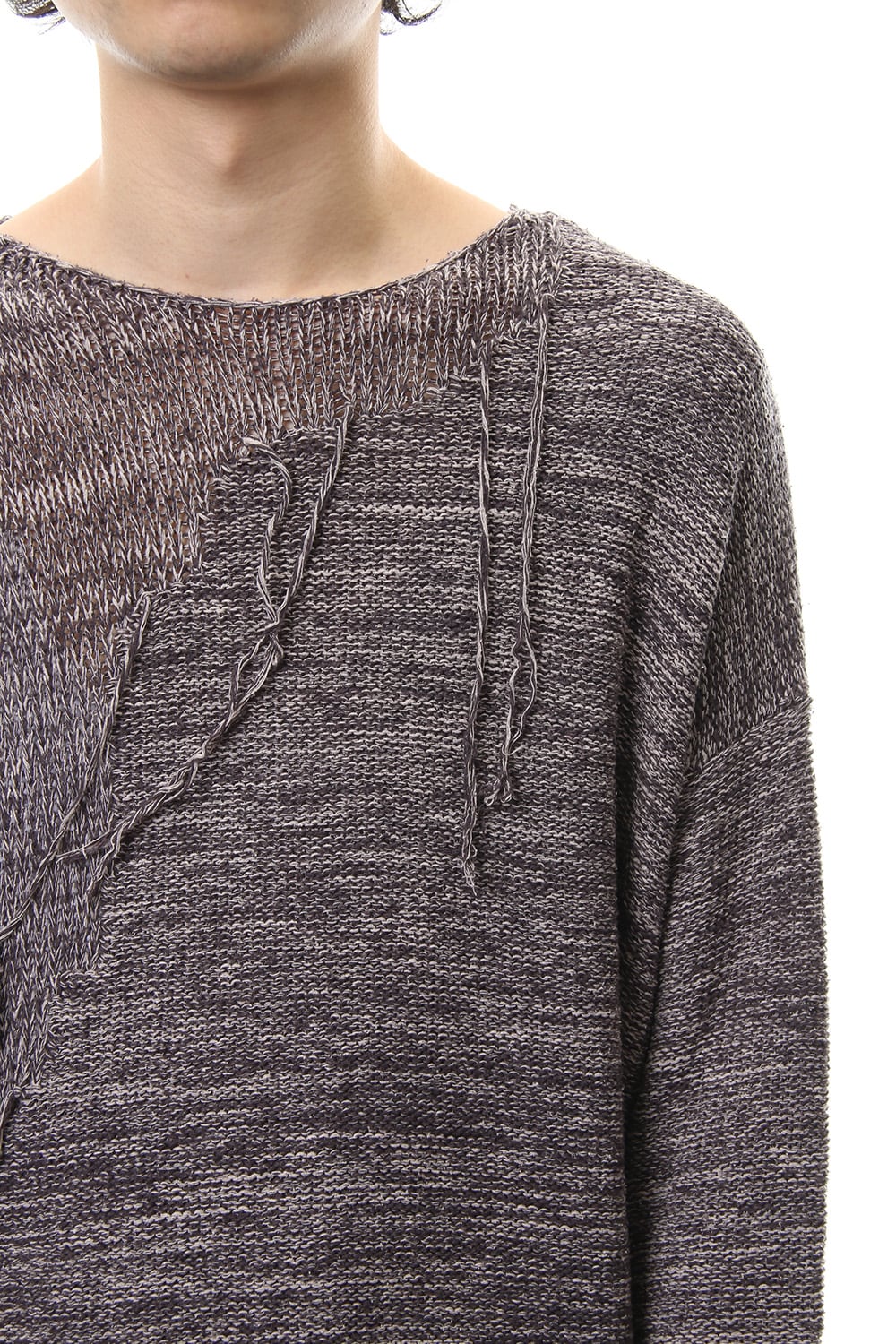 Raw silk pullover Mix