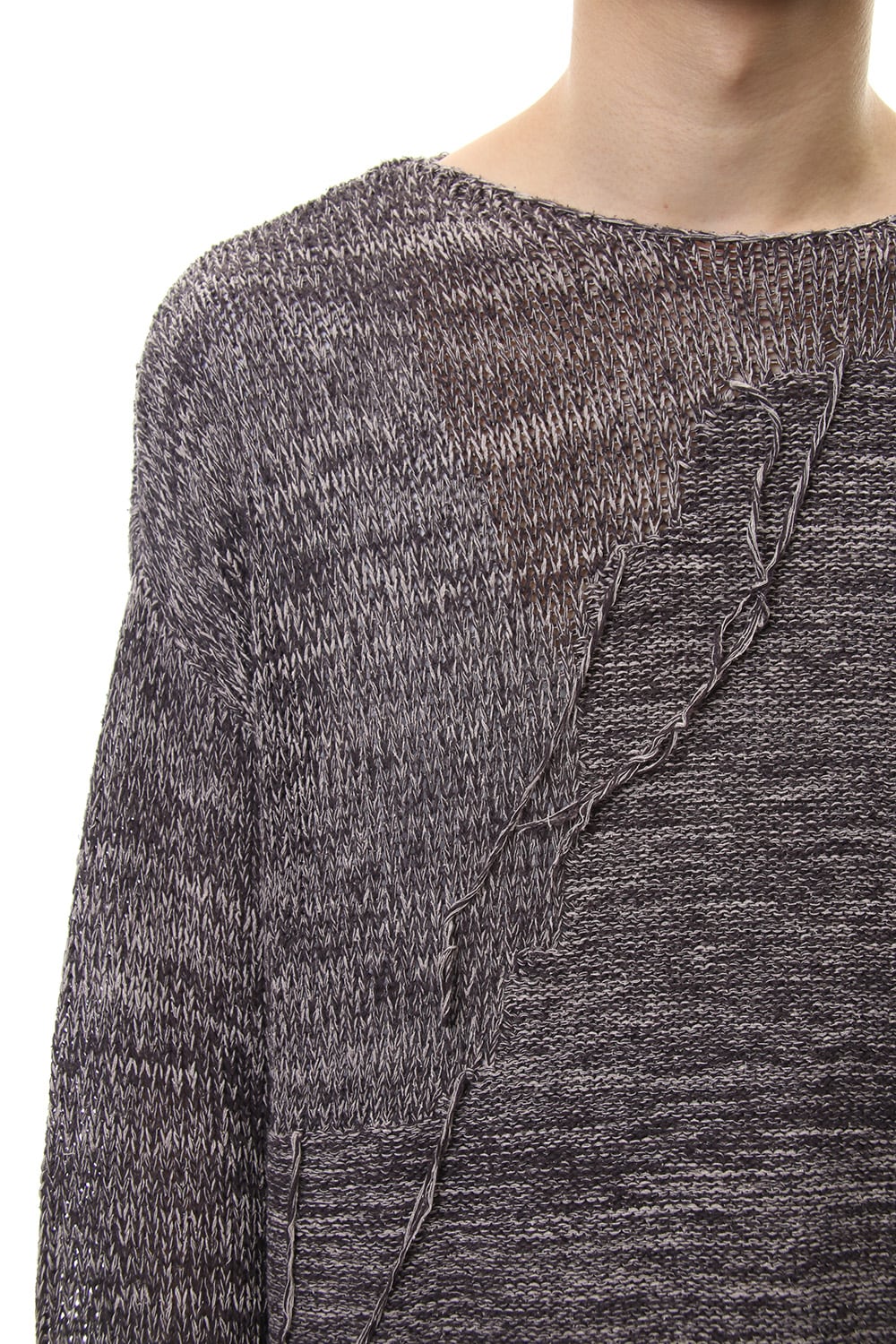 Raw silk pullover Mix