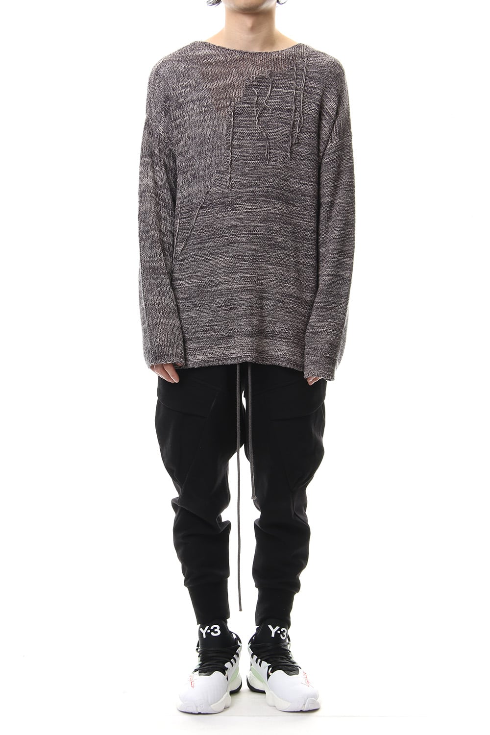 Raw silk pullover Mix