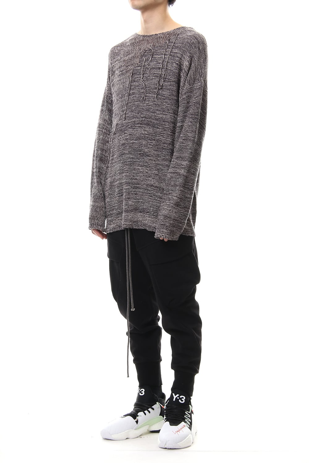 Raw silk pullover Mix