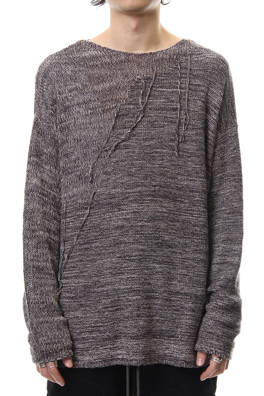 Raw silk pullover Mix