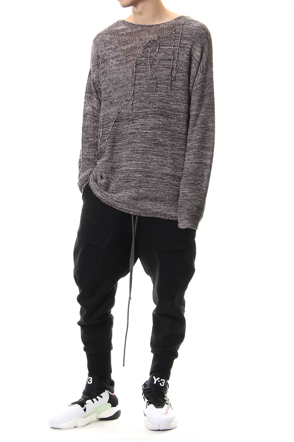 Raw silk pullover Mix