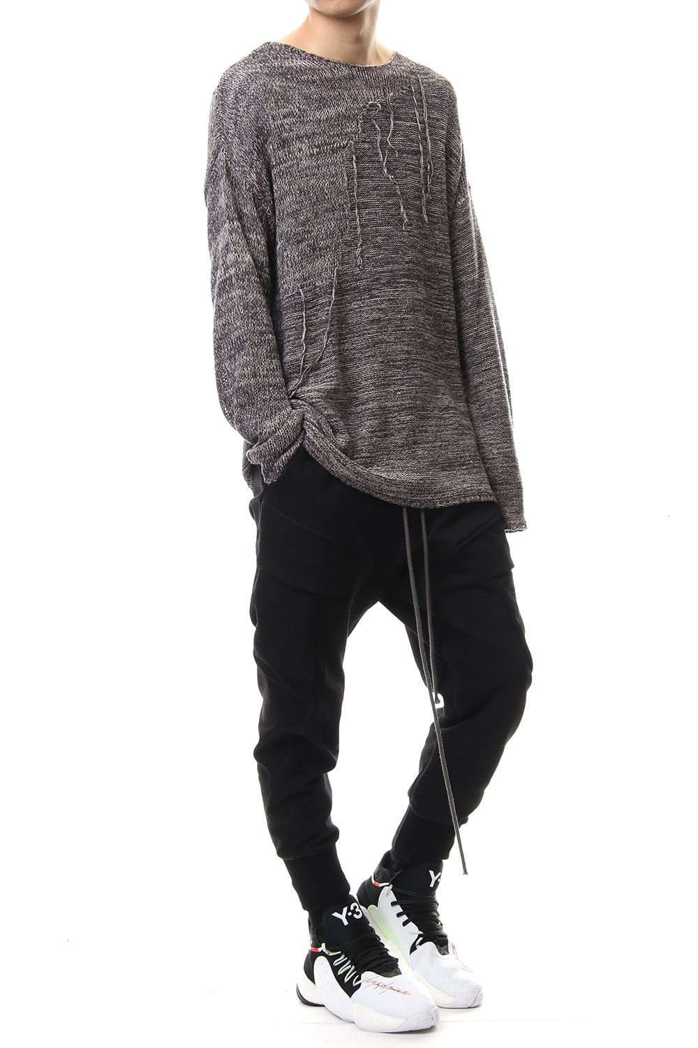 Raw silk pullover Mix