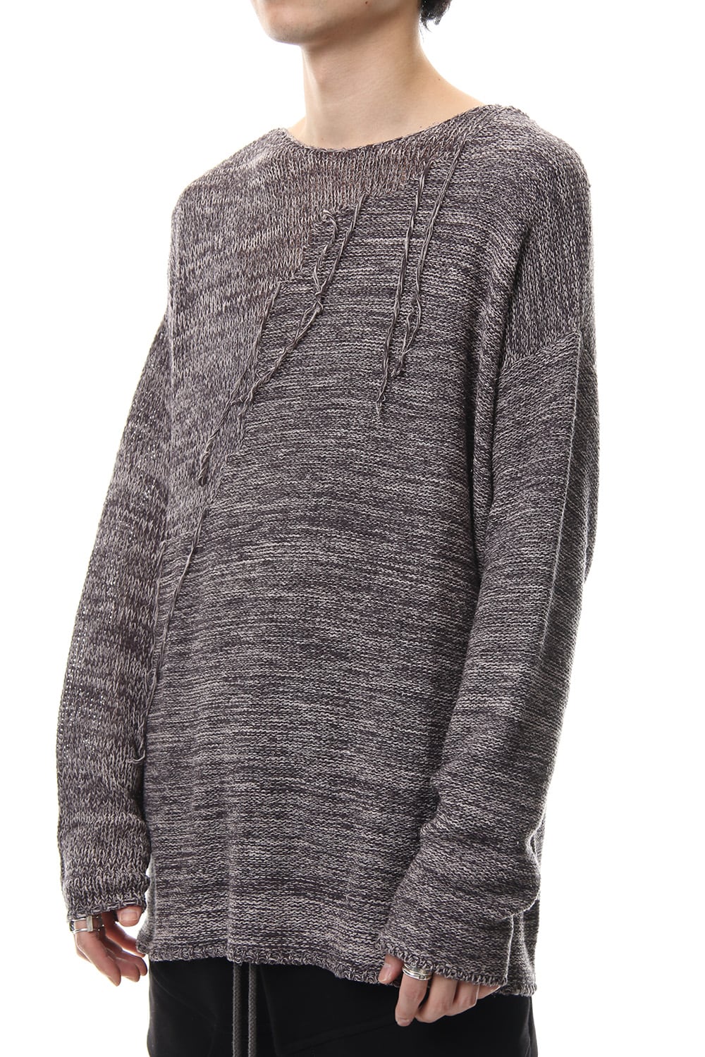 Raw silk pullover Mix