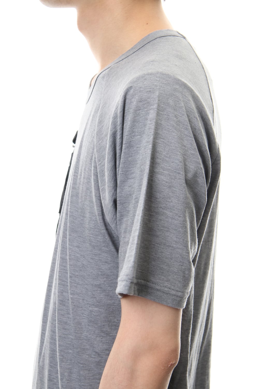 Border combination short sleeve T-shirt Black Stripe / Gray