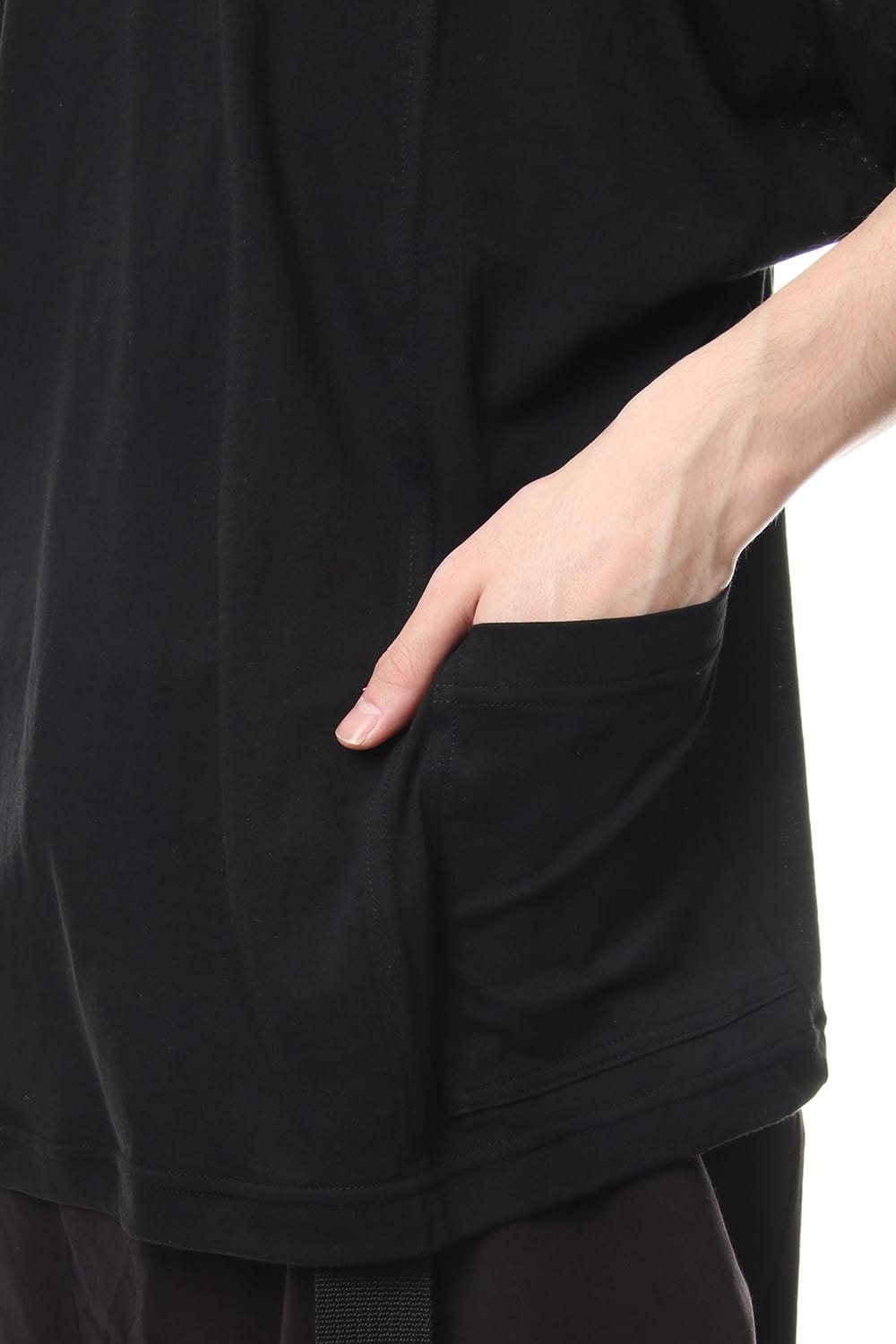 Cotton silk big T-shirt Black