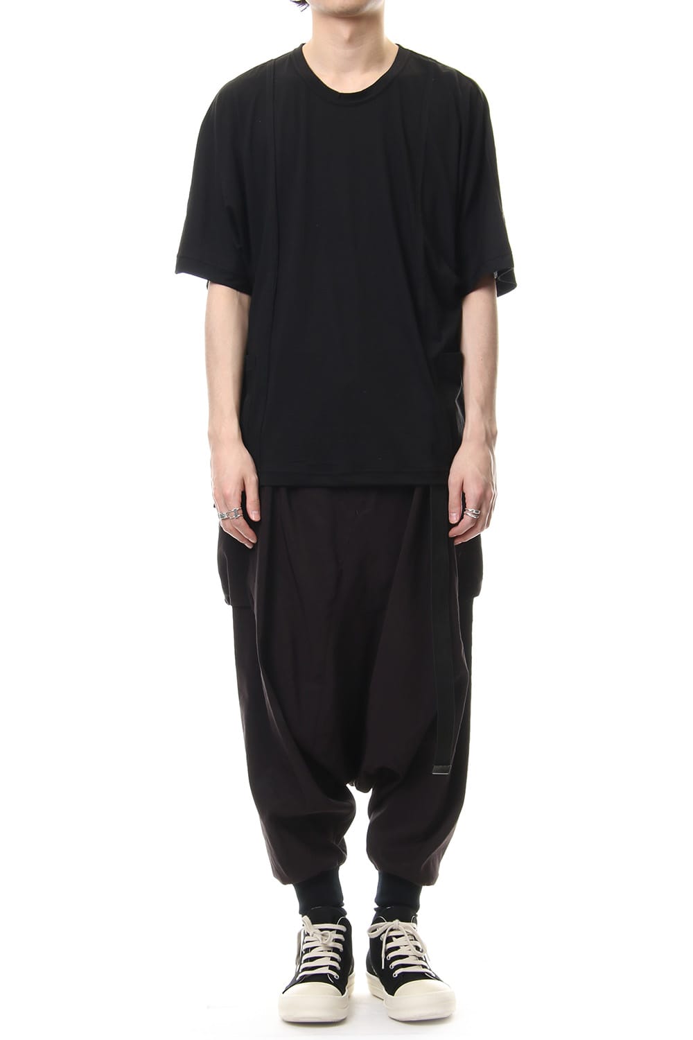 Cotton silk big T-shirt Black