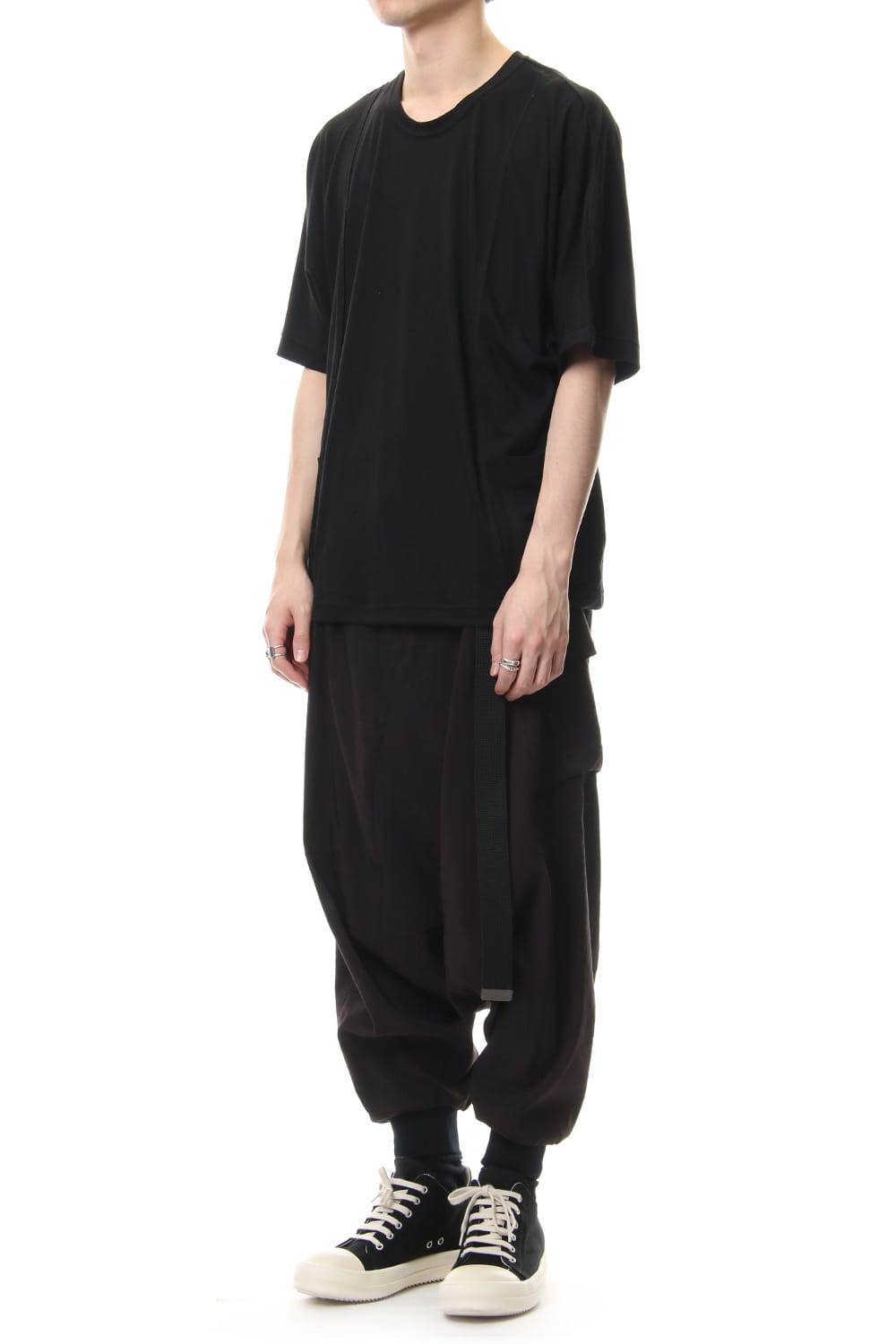 Cotton silk big T-shirt Black