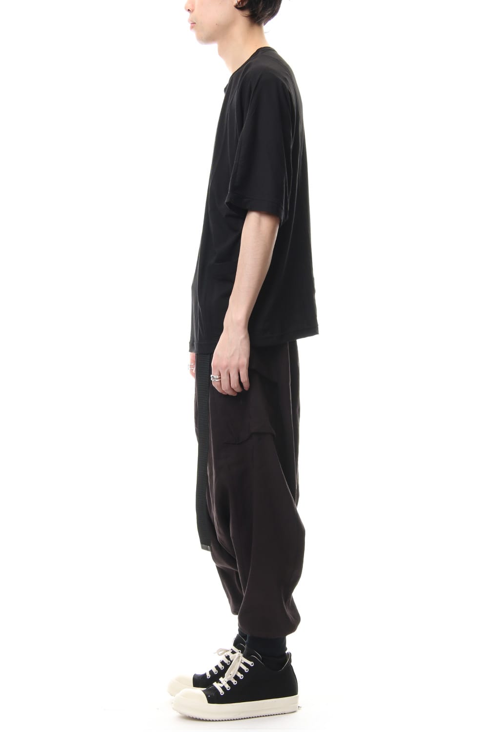 Cotton silk big T-shirt Black