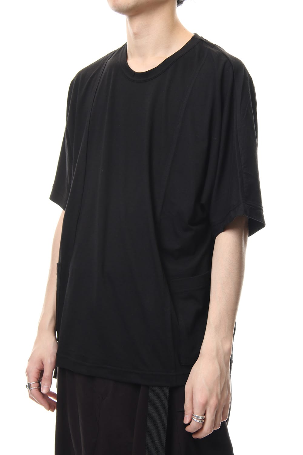 Cotton silk big T-shirt Black