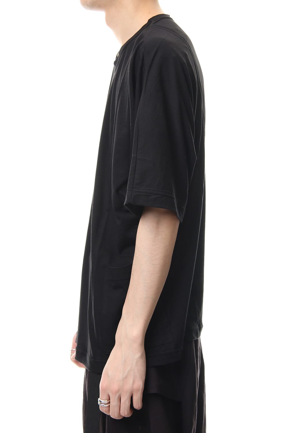 Cotton silk big T-shirt Black