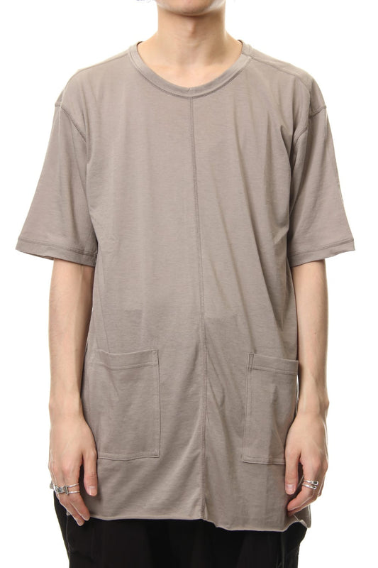 Cotton silk hem pocket T-shirt G.Beige