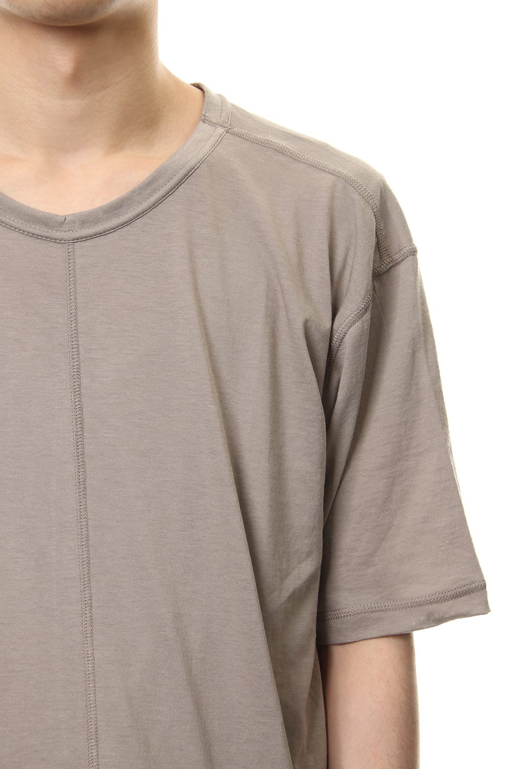 Cotton silk hem pocket T-shirt G.Beige