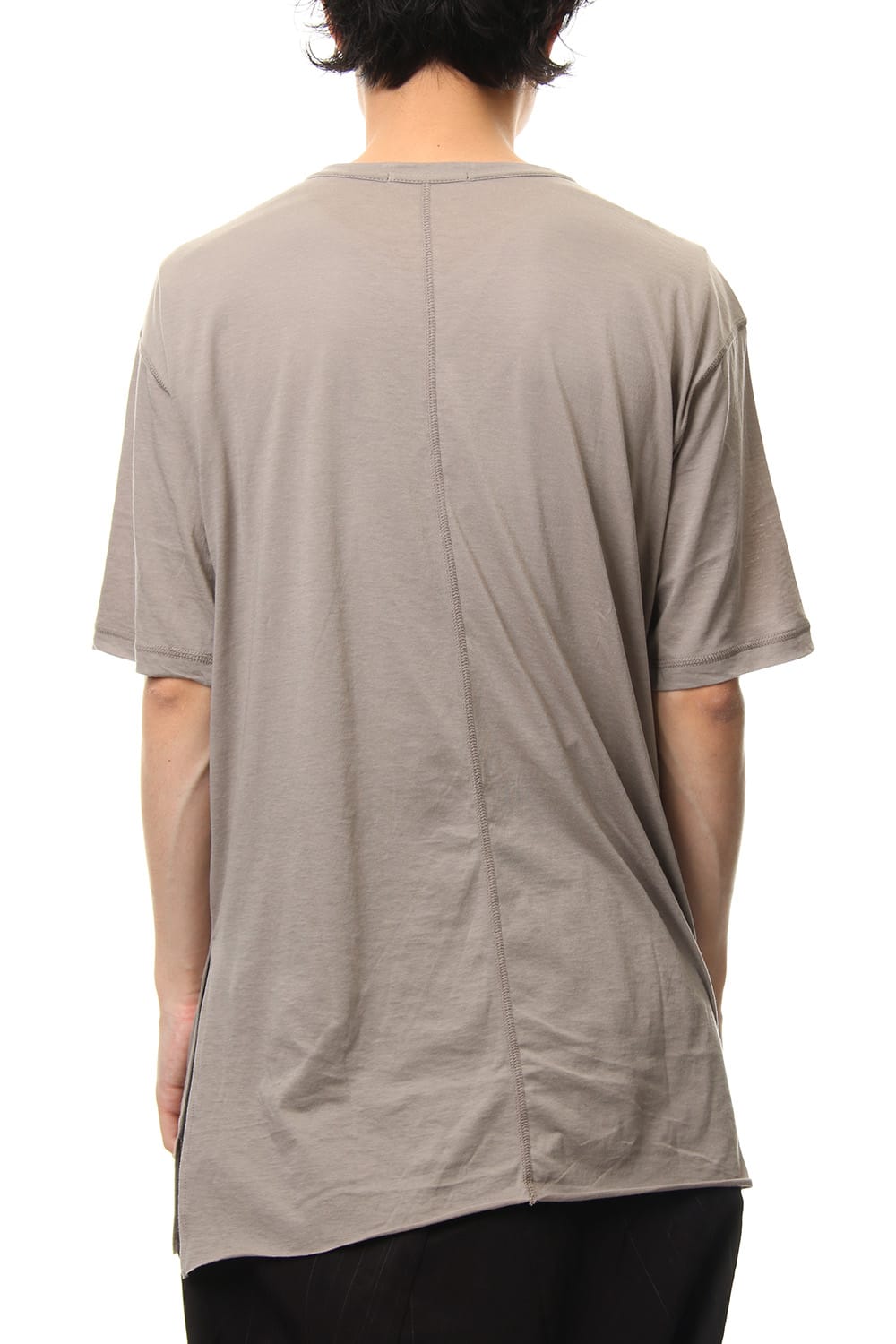 Cotton silk hem pocket T-shirt G.Beige