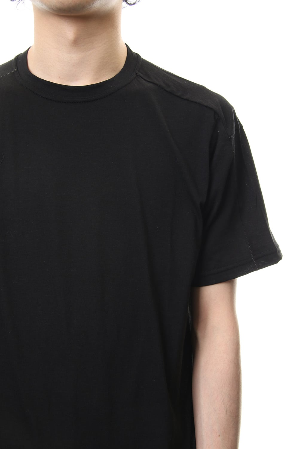 Cotton silk regular T-shirt Black