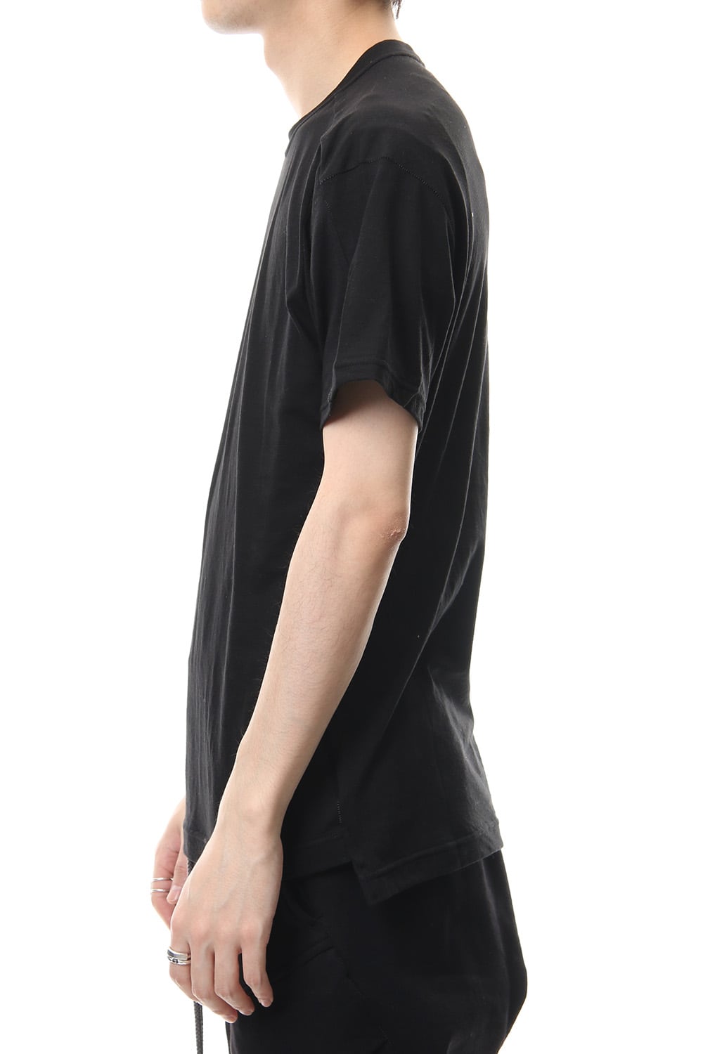 Cotton silk regular T-shirt Black