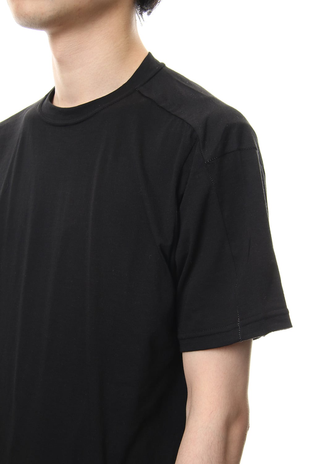 Cotton silk regular T-shirt Black