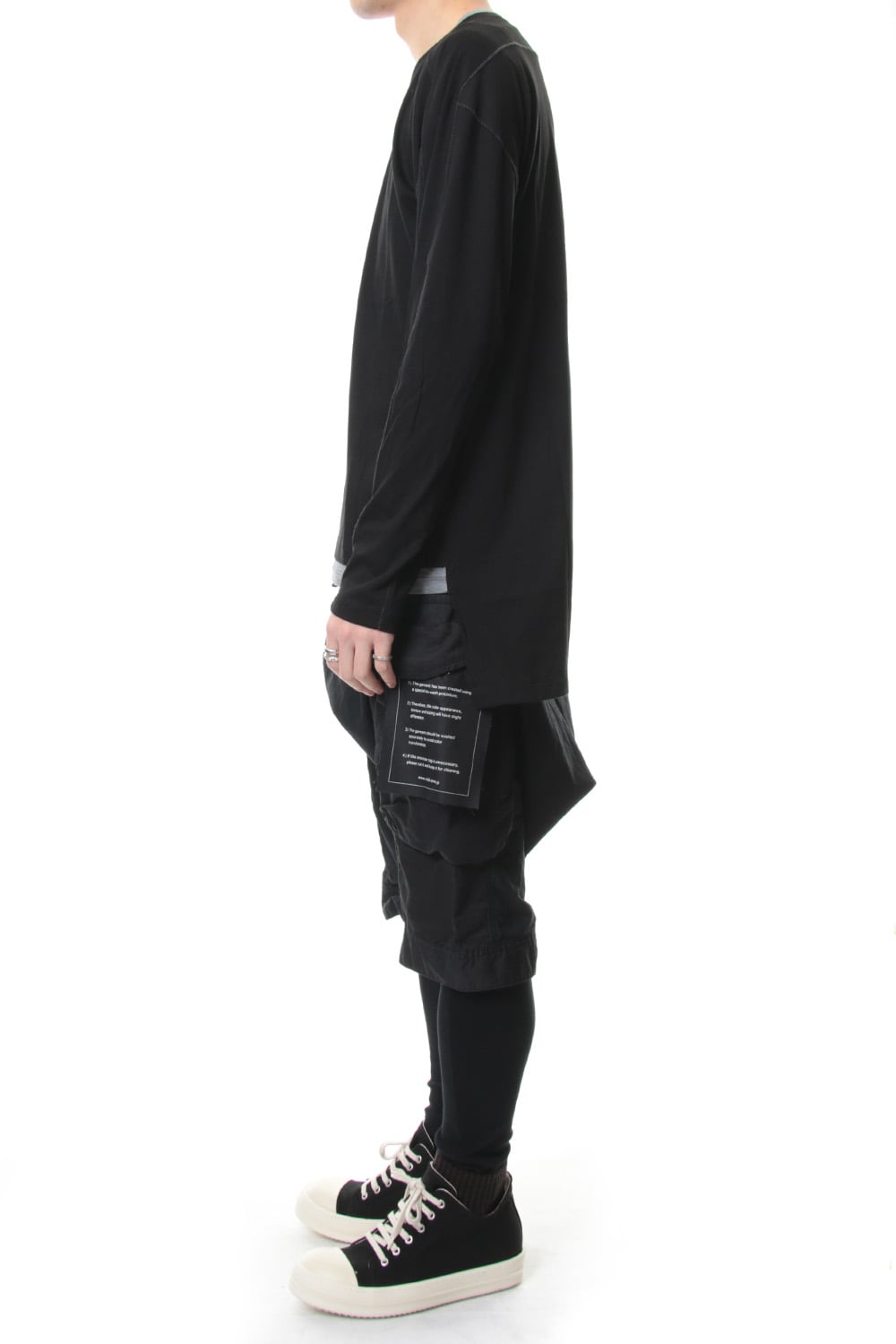 Cotton silk long sleeved T-shirt Black