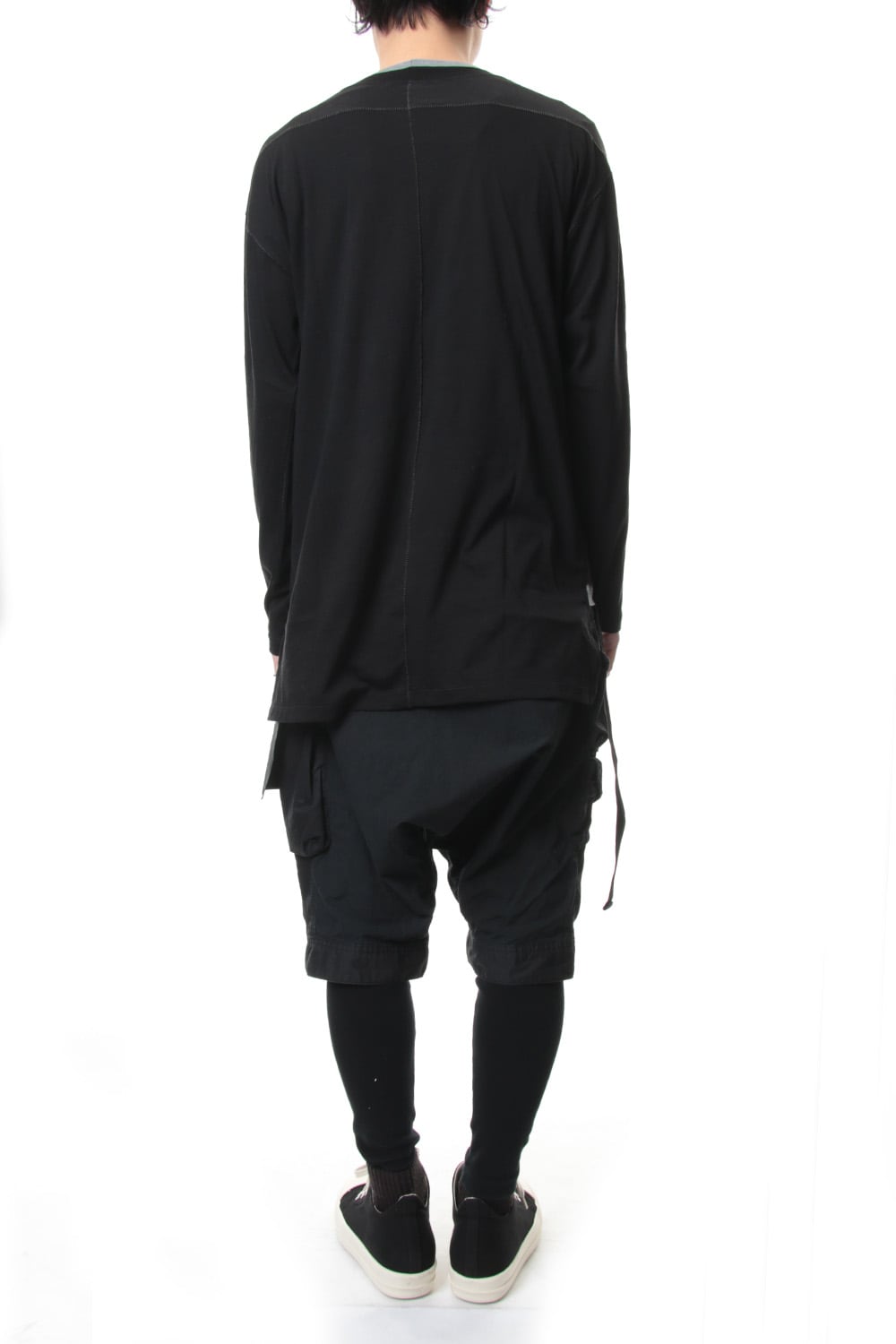 Cotton silk long sleeved T-shirt Black