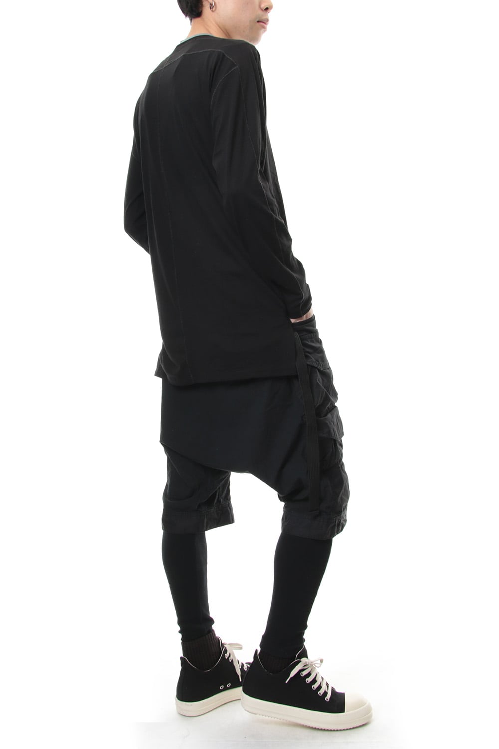 Cotton silk long sleeved T-shirt Black