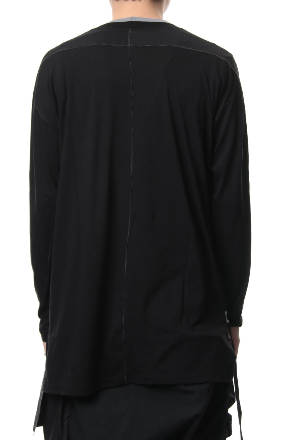 Cotton silk long sleeved T-shirt Black