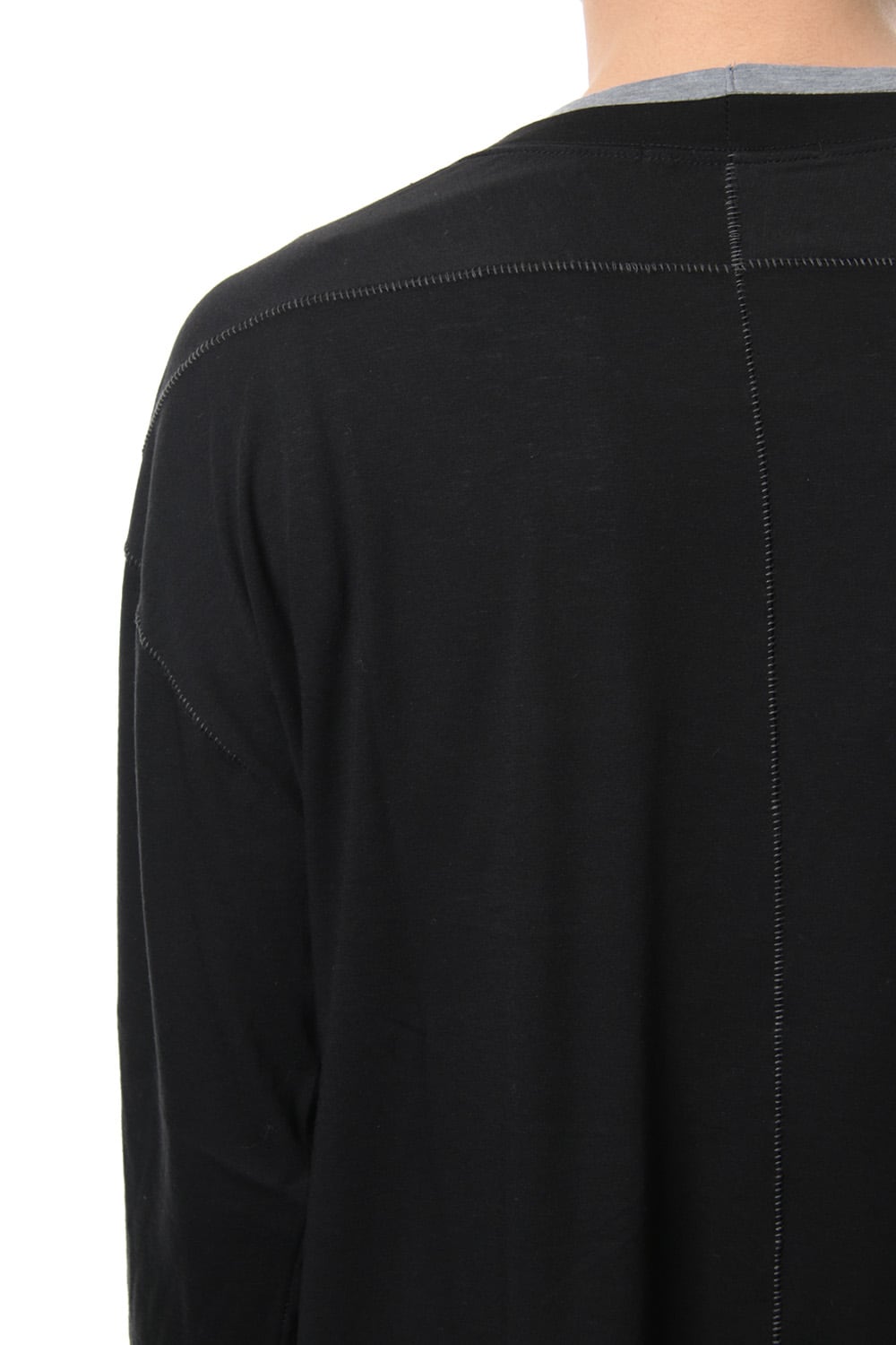 Cotton silk long sleeved T-shirt Black