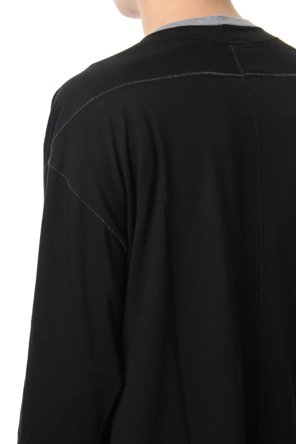 Cotton silk long sleeved T-shirt Black