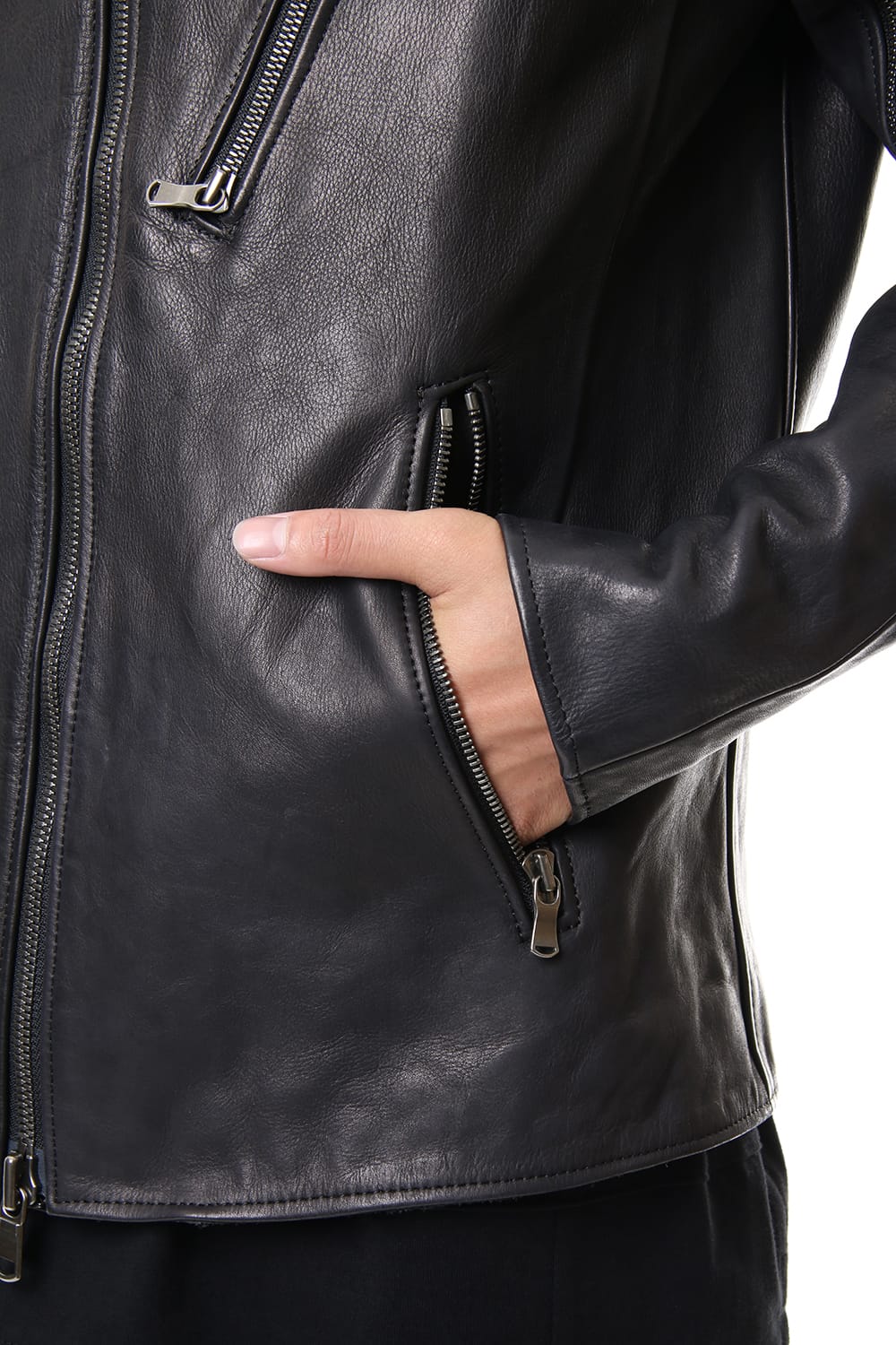 Calf Single Biker Jacket