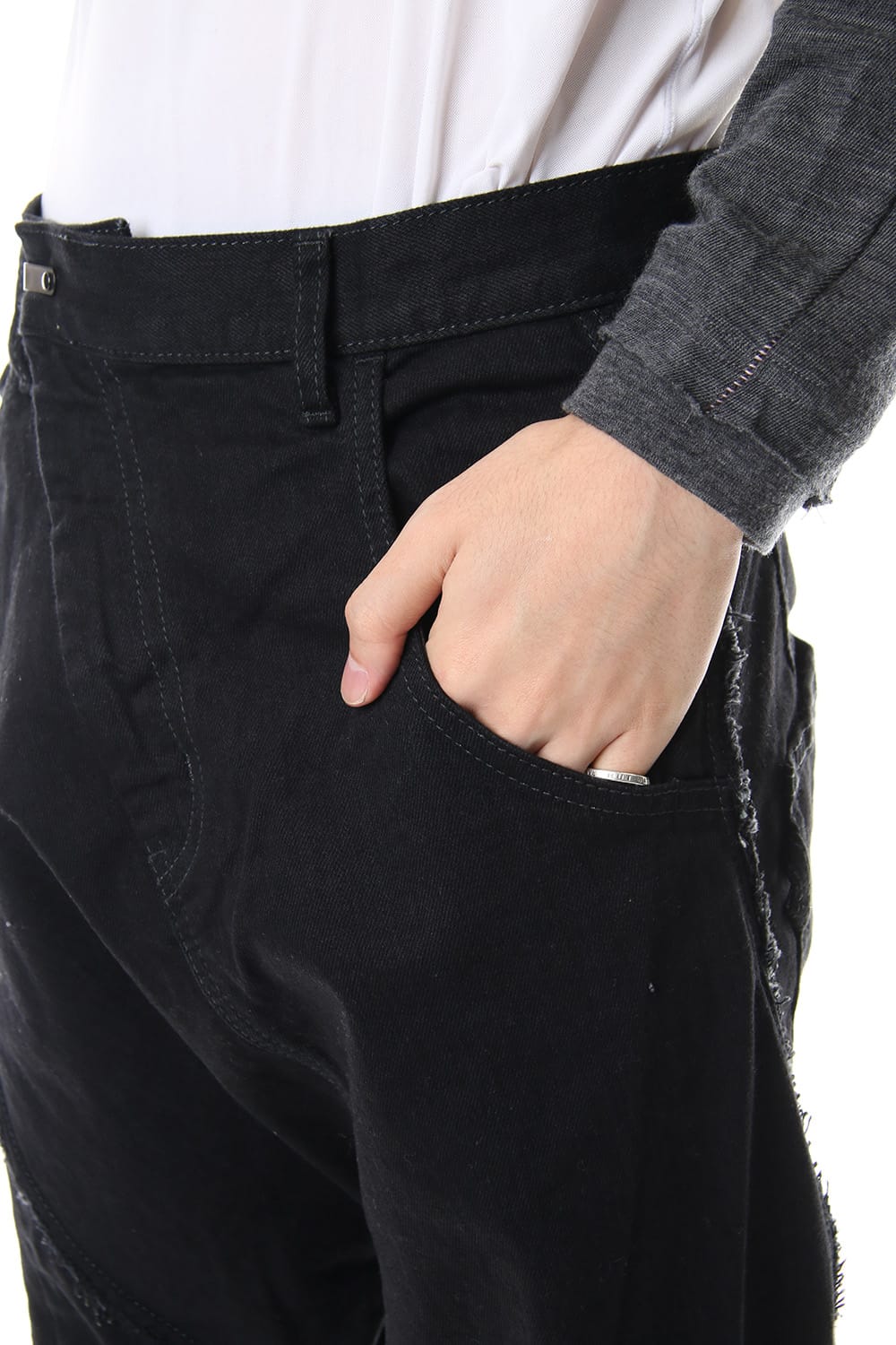 Stretch Denim Sarouel Pants