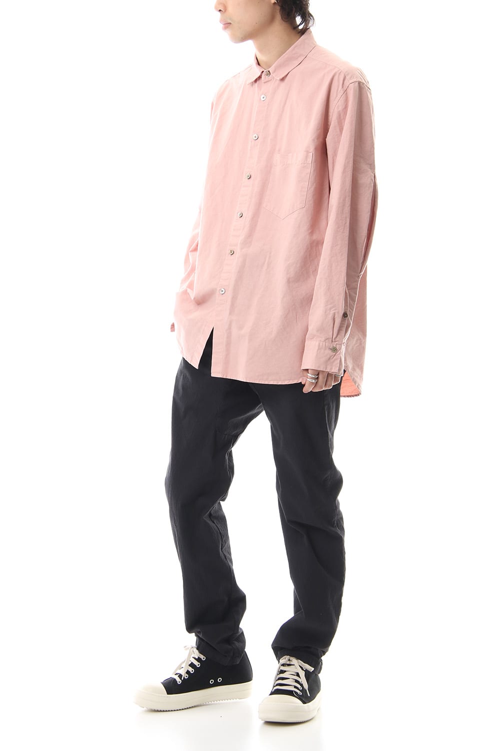 Cotton Linen Plane Shirt - G.Pink