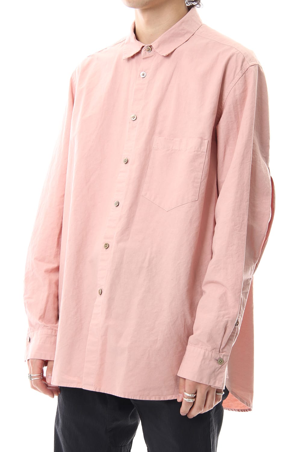 Cotton Linen Plane Shirt - G.Pink