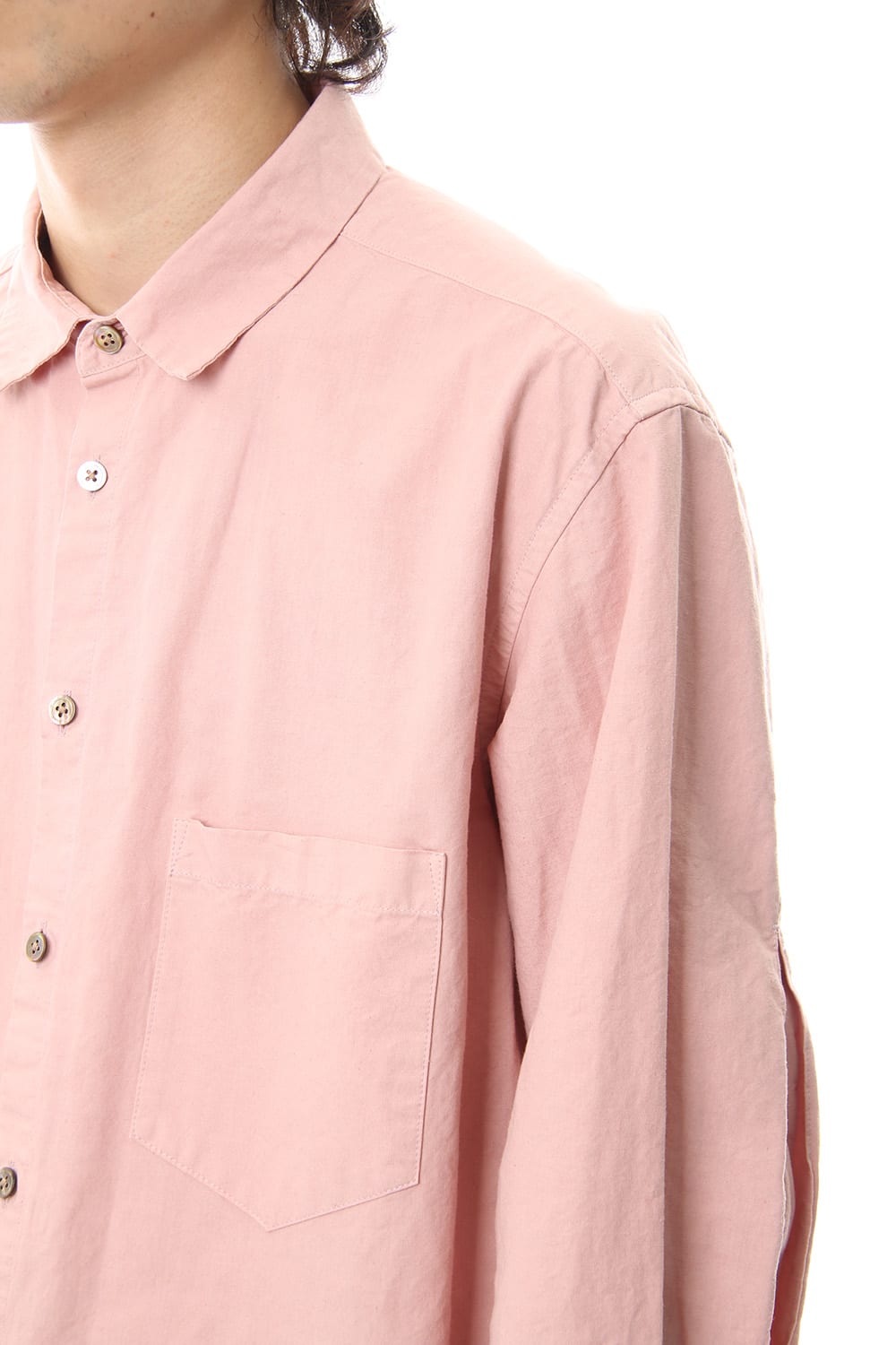 Cotton Linen Plane Shirt - G.Pink