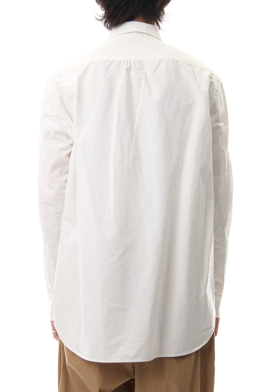 Cotton Linen Plane Shirt - White