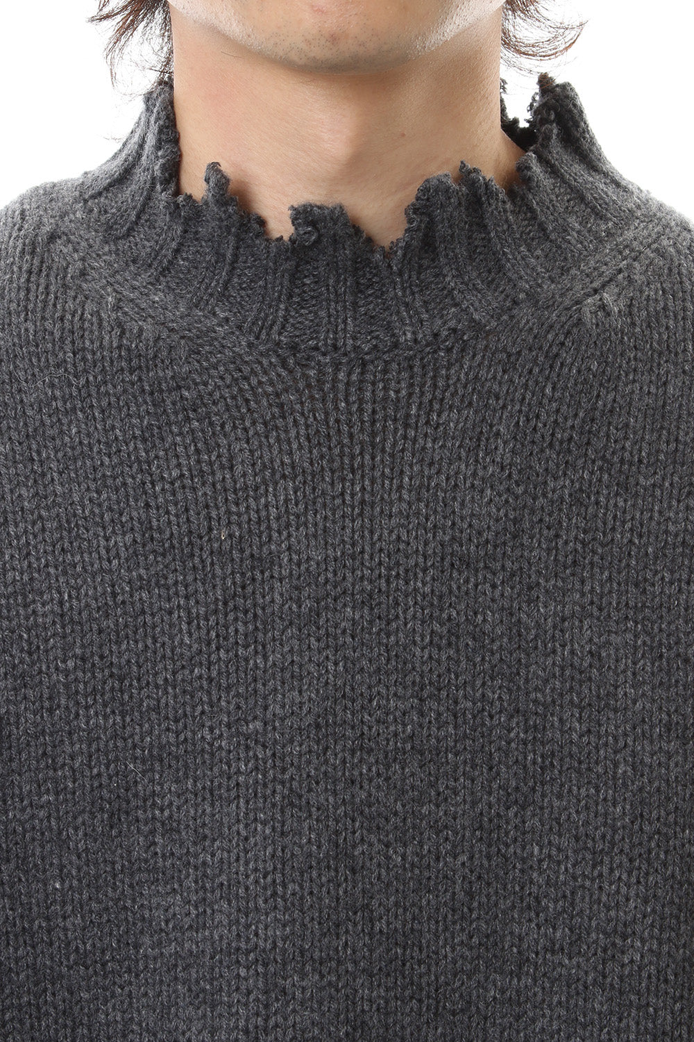 Sleeve Border Wool Cashmere Sweater