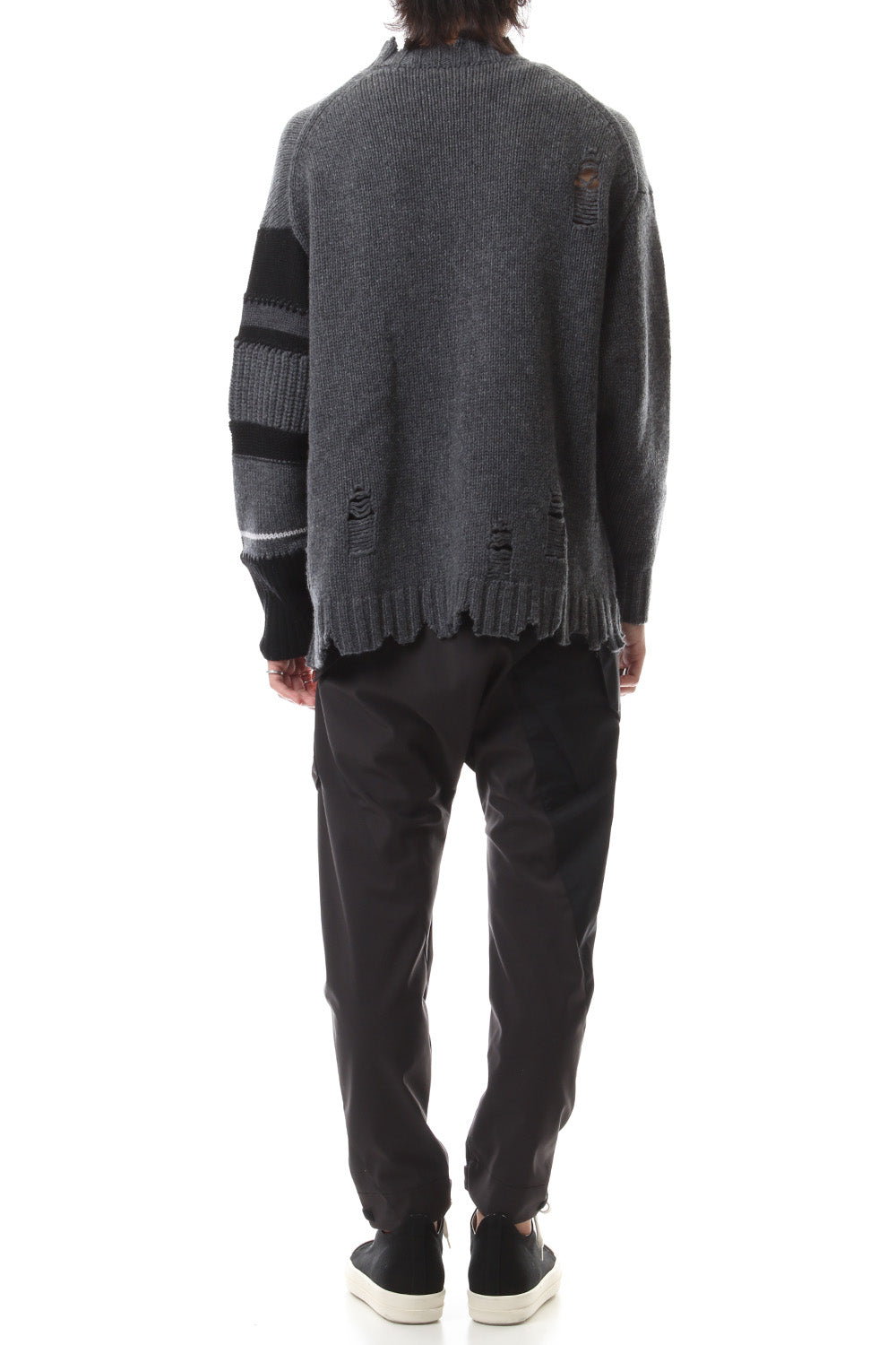 Sleeve Border Wool Cashmere Sweater