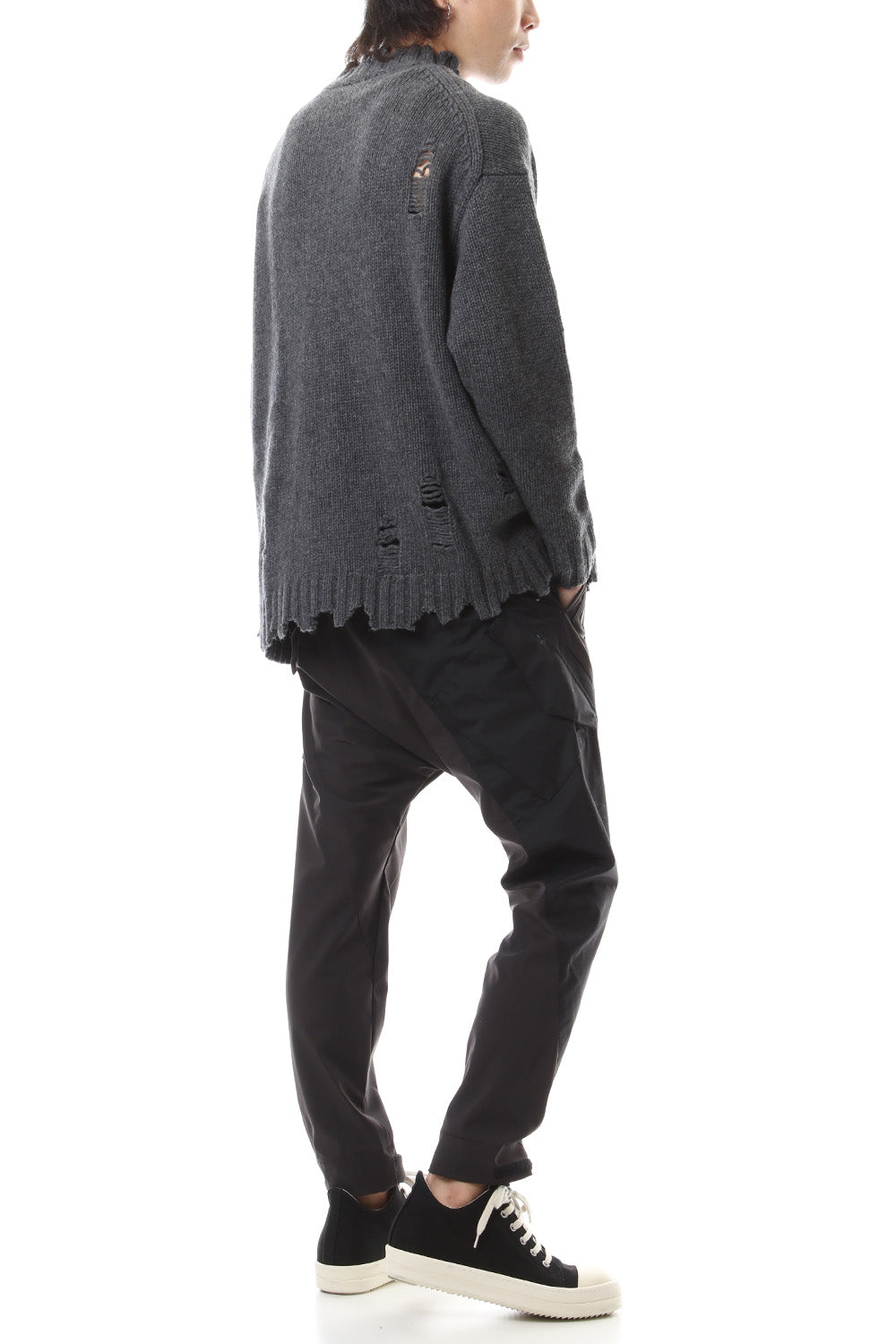 Sleeve Border Wool Cashmere Sweater